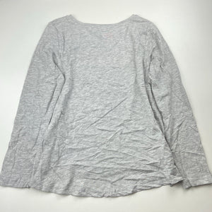 Girls Cotton On, grey marle long sleeve top, heart, EUC, size 12,  