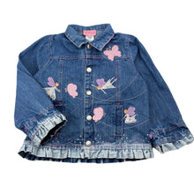 Load image into Gallery viewer, Girls D&#39;Lish, embroidered denim jacket, fairies, GUC, size 3,  