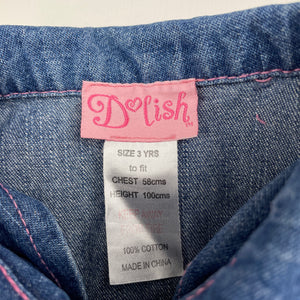 Girls D'Lish, embroidered denim jacket, fairies, GUC, size 3,  