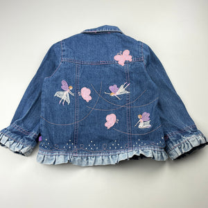 Girls D'Lish, embroidered denim jacket, fairies, GUC, size 3,  