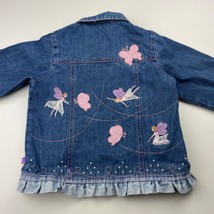 Girls D'Lish, embroidered denim jacket, fairies, GUC, size 3,  