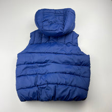 Load image into Gallery viewer, unisex Lily &amp; Dan, blue hooded puffer vest / sleeveless jacket, GUC, size 5,  