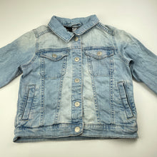 Load image into Gallery viewer, Girls Cotton On, blue stretch denim jacket, poppers, FUC, size 7,  