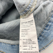Load image into Gallery viewer, Girls Cotton On, blue stretch denim jacket, poppers, FUC, size 7,  