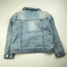 Load image into Gallery viewer, Girls Cotton On, blue stretch denim jacket, poppers, FUC, size 7,  