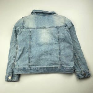 Girls Cotton On, blue stretch denim jacket, poppers, FUC, size 7,  