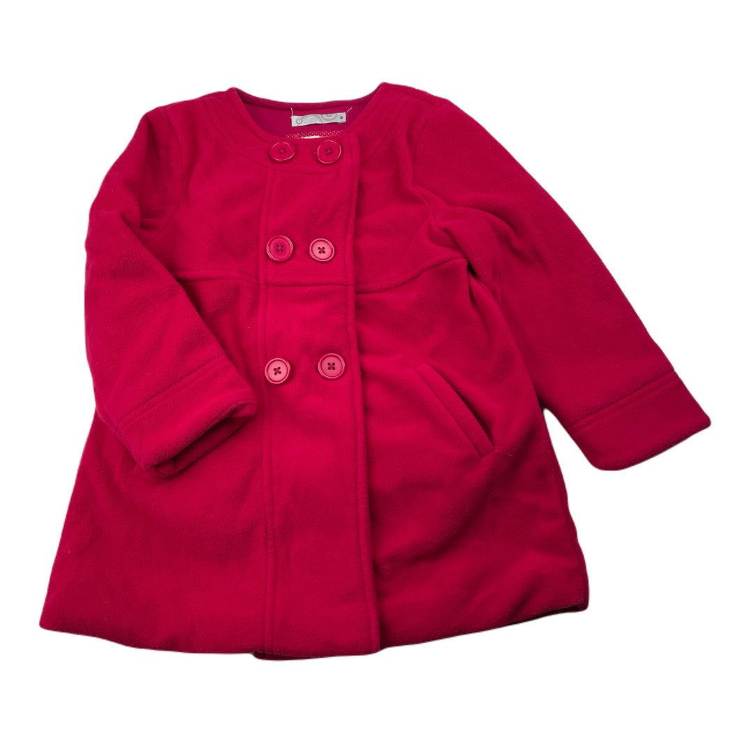 Girls Target, red cotton lined fleece jacket / coat, GUC, size 3,  