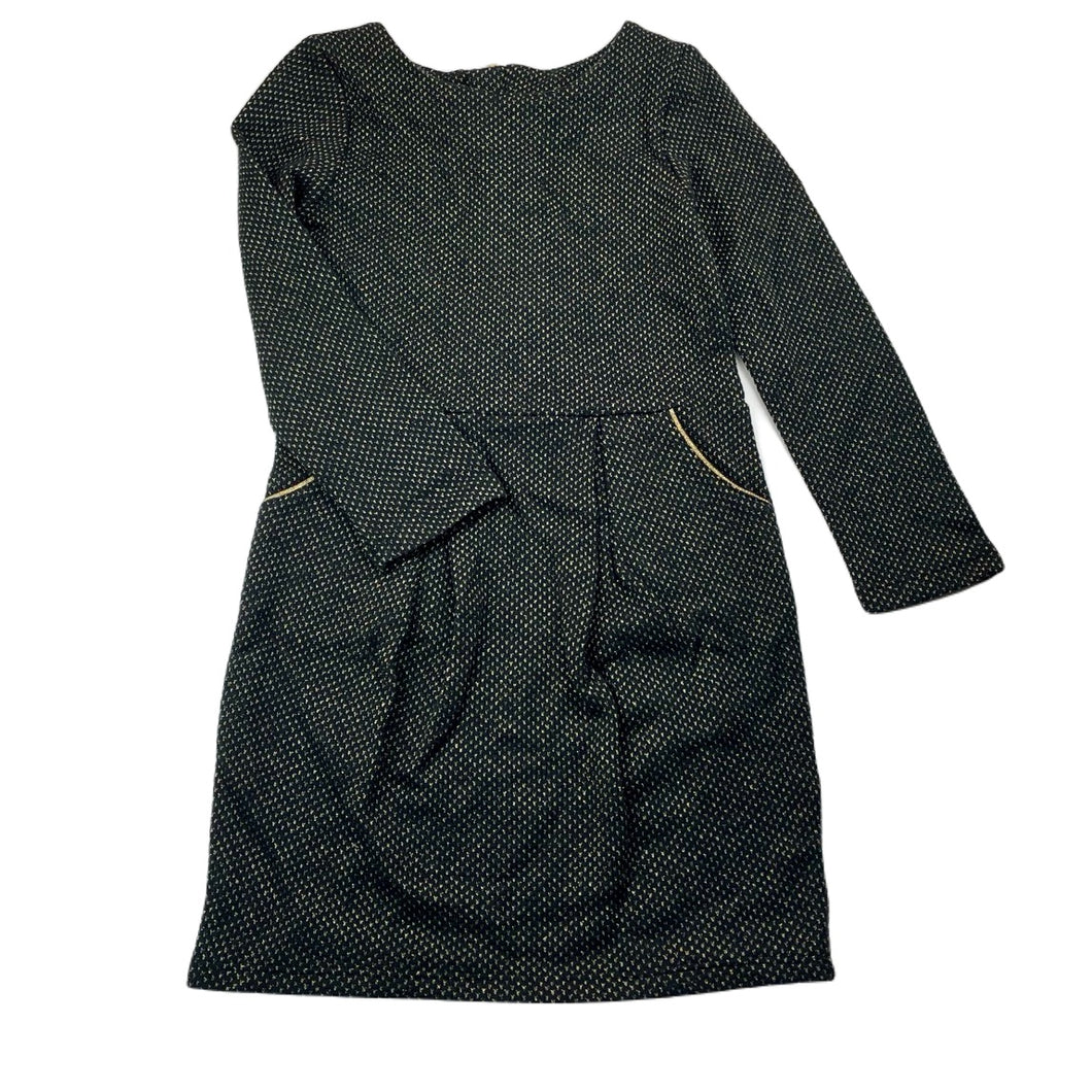 Girls H&M, black & metallic gold long sleeve dress, EUC, size 5-6, L: 60cm