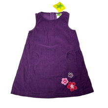 Load image into Gallery viewer, Girls STAR, embroidered purple corduroy cotton dress, NEW, size 4, L: 50cm