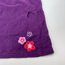 Load image into Gallery viewer, Girls STAR, embroidered purple corduroy cotton dress, NEW, size 4, L: 50cm