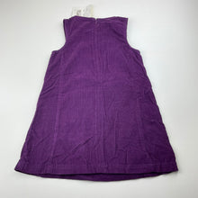 Load image into Gallery viewer, Girls STAR, embroidered purple corduroy cotton dress, NEW, size 4, L: 50cm