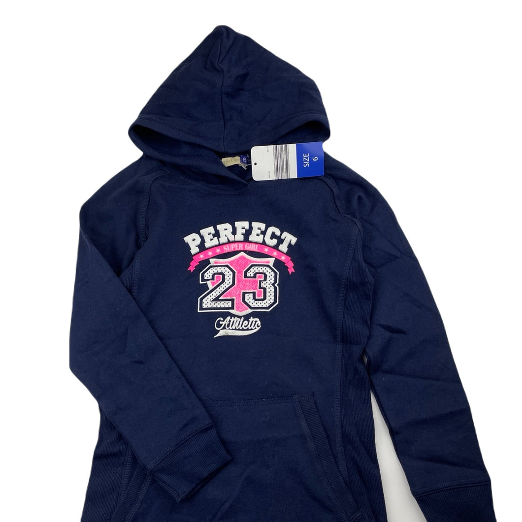 Girls Lily & Dan, navy fleece lined sweater dress, NEW, size 6, L: 56cm