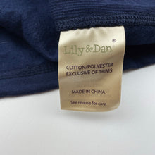 Load image into Gallery viewer, Girls Lily &amp; Dan, navy fleece lined sweater dress, NEW, size 6, L: 56cm