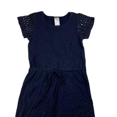 Girls Target, navy casual dress, wash fade, FUC, size 6, L: 61cm