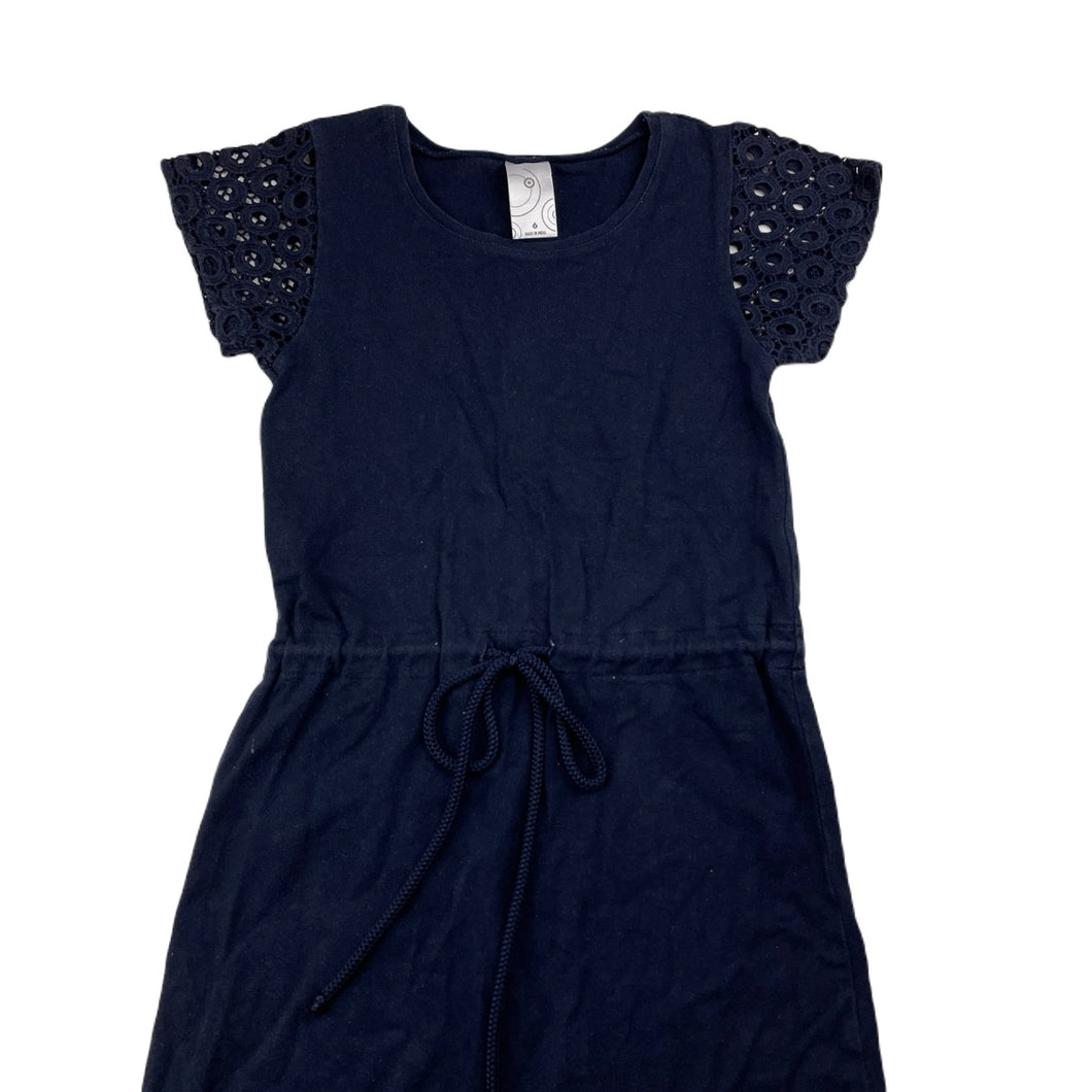 Girls Target, navy casual dress, wash fade, FUC, size 6, L: 61cm