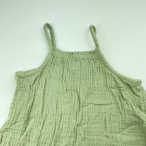 Girls Anko, sage crinkle cotton summer dress, FUC, size 3, L: 50cm