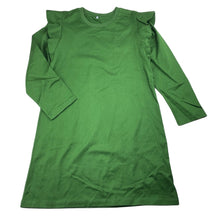 Load image into Gallery viewer, Girls COS, green lightgweight cotton long sleeve dress, no size, armpit to armpit: 33.5cm, shoulder to cuff: 42cm, EUC, size 6, L: 62cm