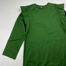 Load image into Gallery viewer, Girls COS, green lightgweight cotton long sleeve dress, no size, armpit to armpit: 33.5cm, shoulder to cuff: 42cm, EUC, size 6, L: 62cm