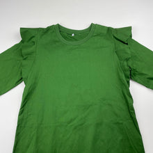 Load image into Gallery viewer, Girls COS, green lightgweight cotton long sleeve dress, no size, armpit to armpit: 33.5cm, shoulder to cuff: 42cm, EUC, size 6, L: 62cm