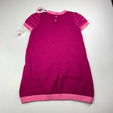 Load image into Gallery viewer, Girls Shrinking Violet, embroidered knitted cotton short sleeve dress, NEW, size 3, L: 51cm