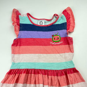 Girls CoComelon, cotton casual dress, wash fade, FUC, size 3, L: 49cm