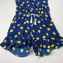 Load image into Gallery viewer, Girls Japna Kids, lightweight ruffle playsuit, lemons, EUC, size 10,  