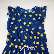Load image into Gallery viewer, Girls Japna Kids, lightweight ruffle playsuit, lemons, EUC, size 10,  