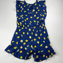 Load image into Gallery viewer, Girls Japna Kids, lightweight ruffle playsuit, lemons, EUC, size 10,  