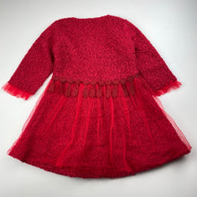 Load image into Gallery viewer, Girls B.M.GARMENTS, red boucle &amp; tulle dress, GUC, size 2, L: 51cm