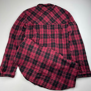Girls Bardot Junior, checked cotton shirt dress, EUC, size 12, L: 80cm at front