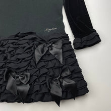 Load image into Gallery viewer, Girls Kingkow, black long sleeve party dress, GUC, size 6-7, L: 62cm