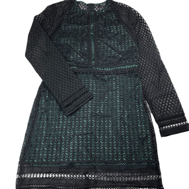 Girls Bardot Junior, black lace long sleeve dress, EUC, size 10, L: 70cm