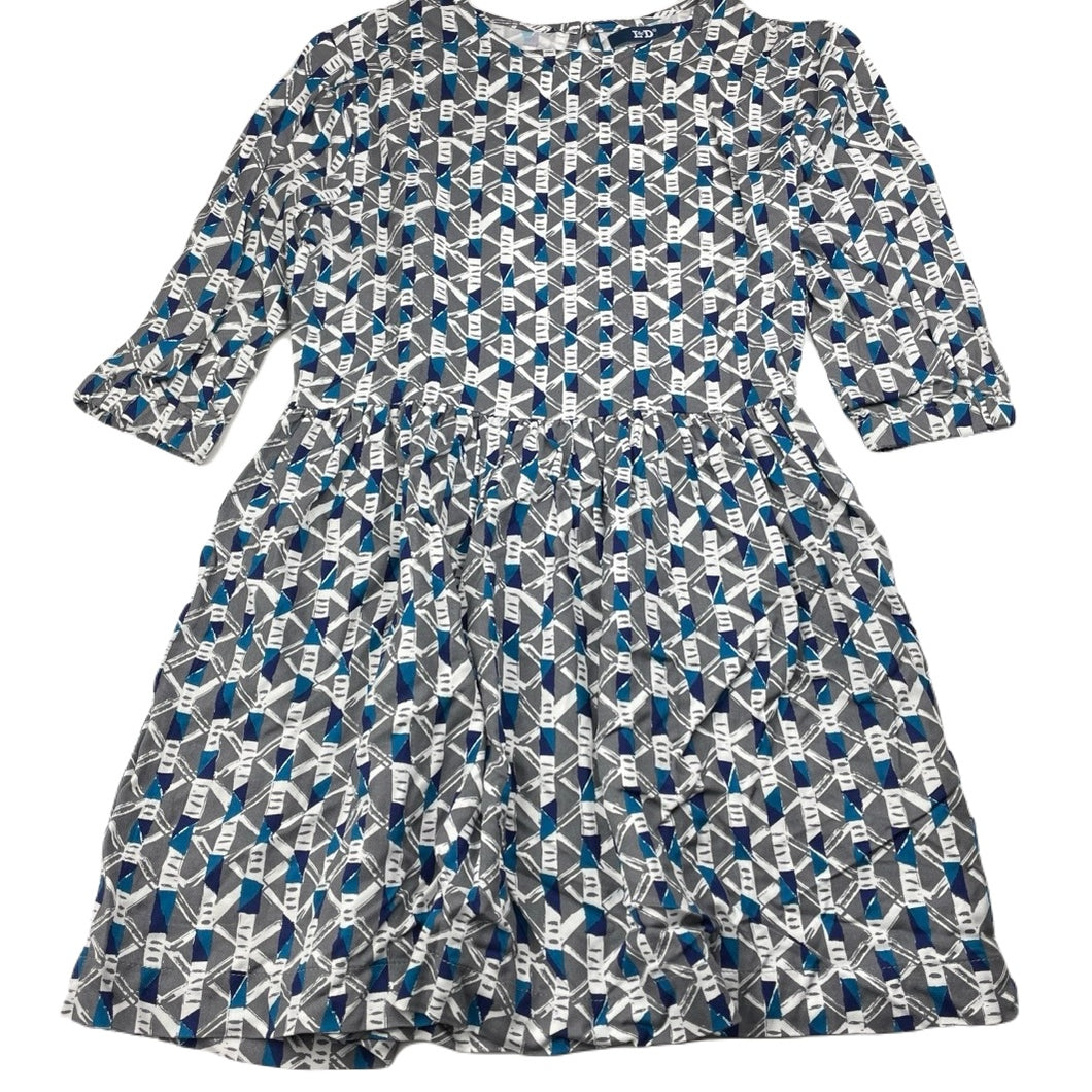 Girls L&D, viscose geometric print dress, EUC, size 12, L: 67cm
