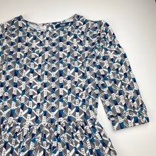 Load image into Gallery viewer, Girls L&amp;D, viscose geometric print dress, EUC, size 12, L: 67cm