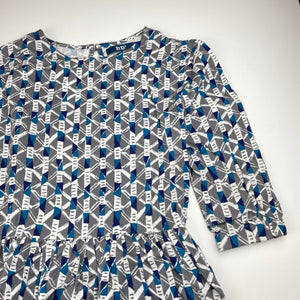 Girls L&D, viscose geometric print dress, EUC, size 12, L: 67cm