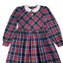Load image into Gallery viewer, Girls Marjory Daw, vintage gingham long sleeve dress, EUC, size 5-6, L: 77cm
