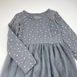 Girls H&T, spliced cotton & tulle party dress, GUC, size 7, L: 63cm