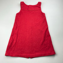 Load image into Gallery viewer, Girls WAYNE Jnr, red soft feel sleeveless dress, GUC, size 5, L: 56cm