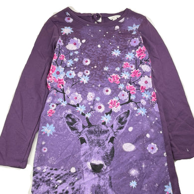 Pumpkin Patch purple long sleeve dress, deer, size 12, Pre-loved