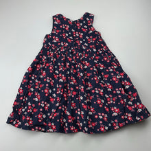 Load image into Gallery viewer, Girls Tiny Little Wonders, lined floral corduroy cotton dress, EUC, size 1, L: 48cm