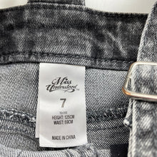 Load image into Gallery viewer, Girls Miss Understood, stretch denim overalls / shortalls, GUC, size 7,  