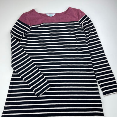 Girls Tilii, striped stretchy long sleeve dress, GUC, size 12, L: 71cm