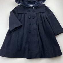 Load image into Gallery viewer, Girls Juedi Apres-Midi, navy wool blend jacket / coat, L: 49cm, GUC, size 2,  