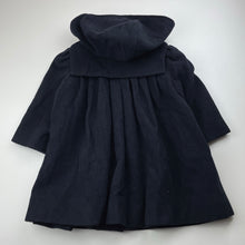 Load image into Gallery viewer, Girls Juedi Apres-Midi, navy wool blend jacket / coat, L: 49cm, GUC, size 2,  