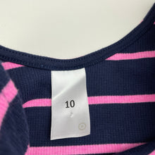 Load image into Gallery viewer, Girls Target, navy &amp; pink stripe long sleeve dress, EUC, size 10, L: 70cm