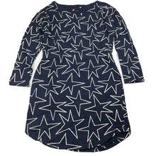 Load image into Gallery viewer, Girls Cotton On, navy &amp; white cotton long sleeve dress, GUC, size 10, L: 65cm approx