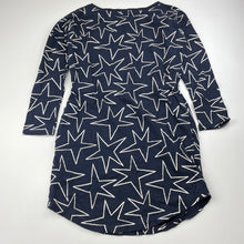 Load image into Gallery viewer, Girls Cotton On, navy &amp; white cotton long sleeve dress, GUC, size 10, L: 65cm approx