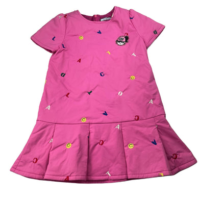Girls French Cat, lined embroidered short sleeve dress, FUC, size 6, L: 55cm