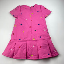 Load image into Gallery viewer, Girls French Cat, lined embroidered short sleeve dress, FUC, size 6, L: 55cm