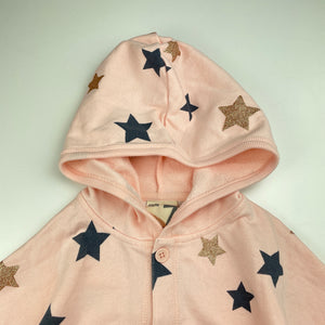 Girls Cotton On, hooded poncho sweater, stars, small mark front, FUC, size 7,  